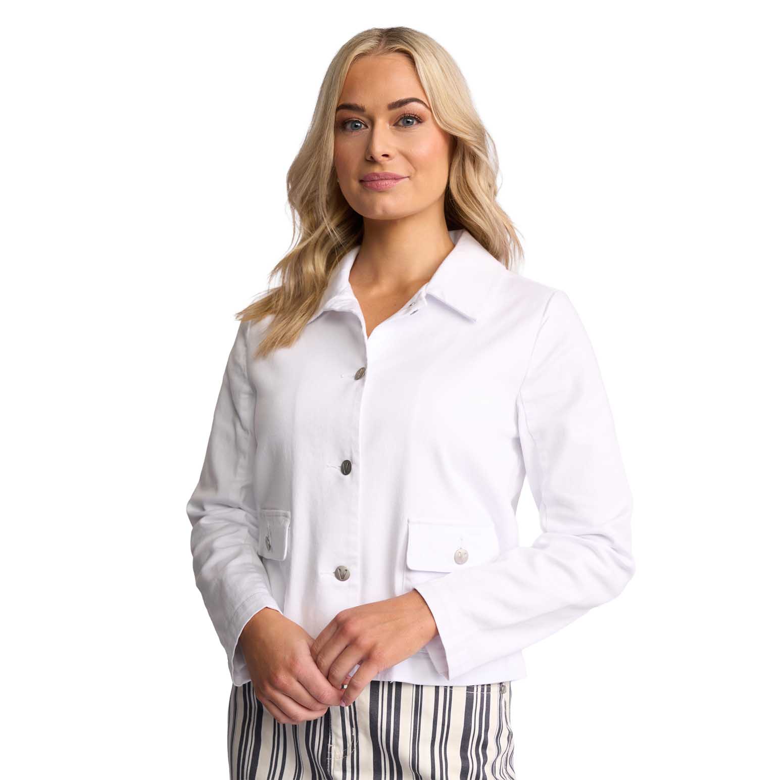 Vassalli Denim Jacket With Front Patch Pockets